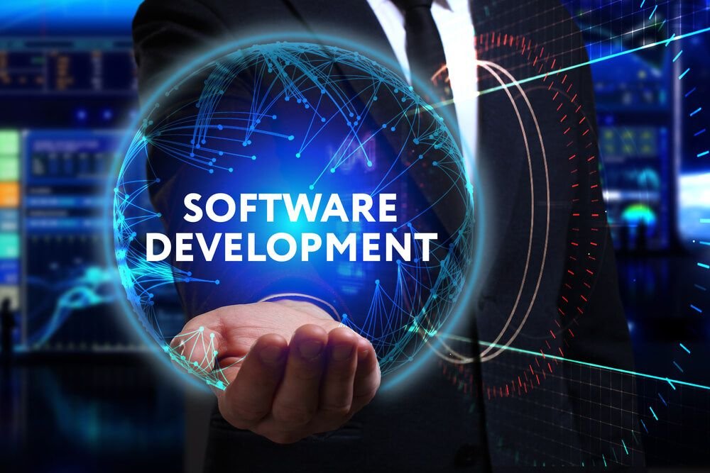 Software development team at work