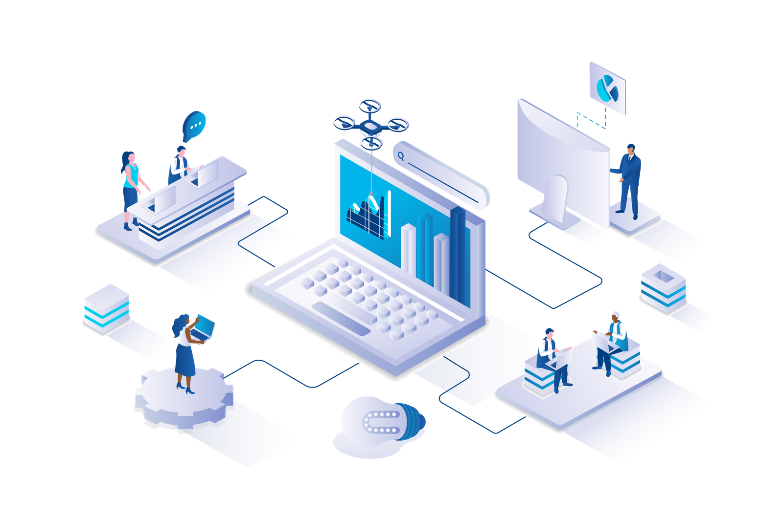 Collaborative team working on software, data, and digital solutions